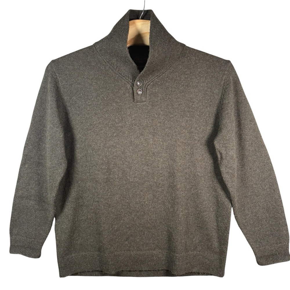 Pendleton 100% Washable Shetland Wool‎ Shawl Neck Sweater Green Men's XL Luxury